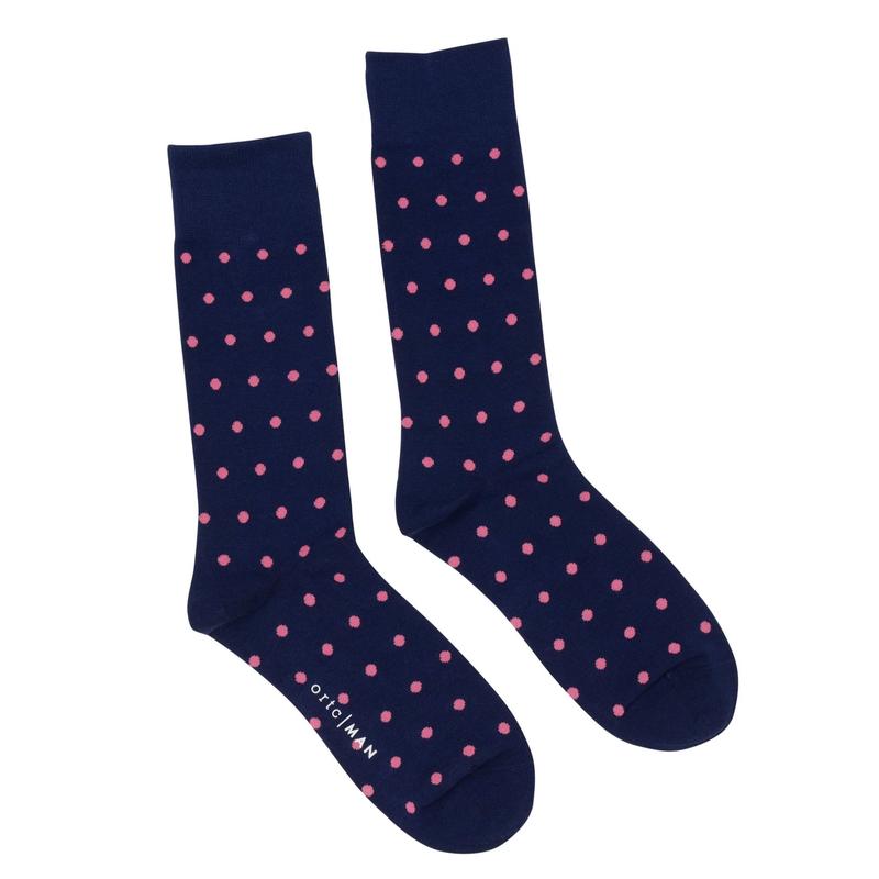 Ortc Clothing - Navy and Pink Polka Sock